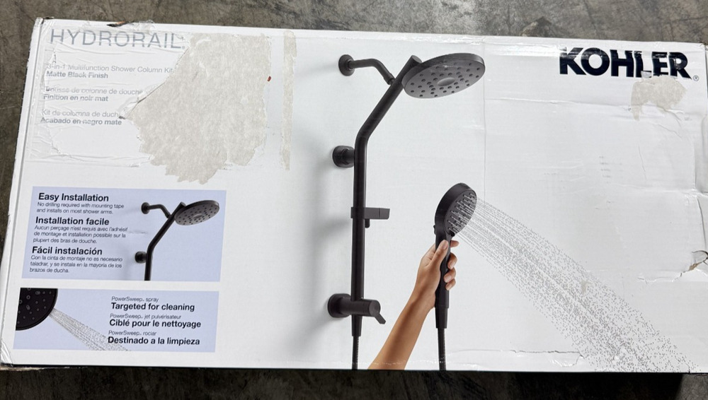 Kohler HydroRail 3-in-1 Multifunction Showerhead and Column Kit - Matte Black